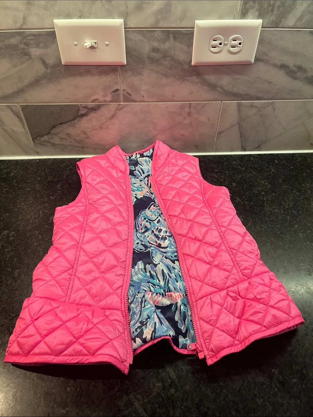 Lilly Pulitzer Hot Pink Quilted Girls' Vest